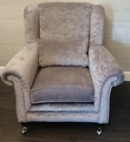 lovely grey  crush velvet armchair