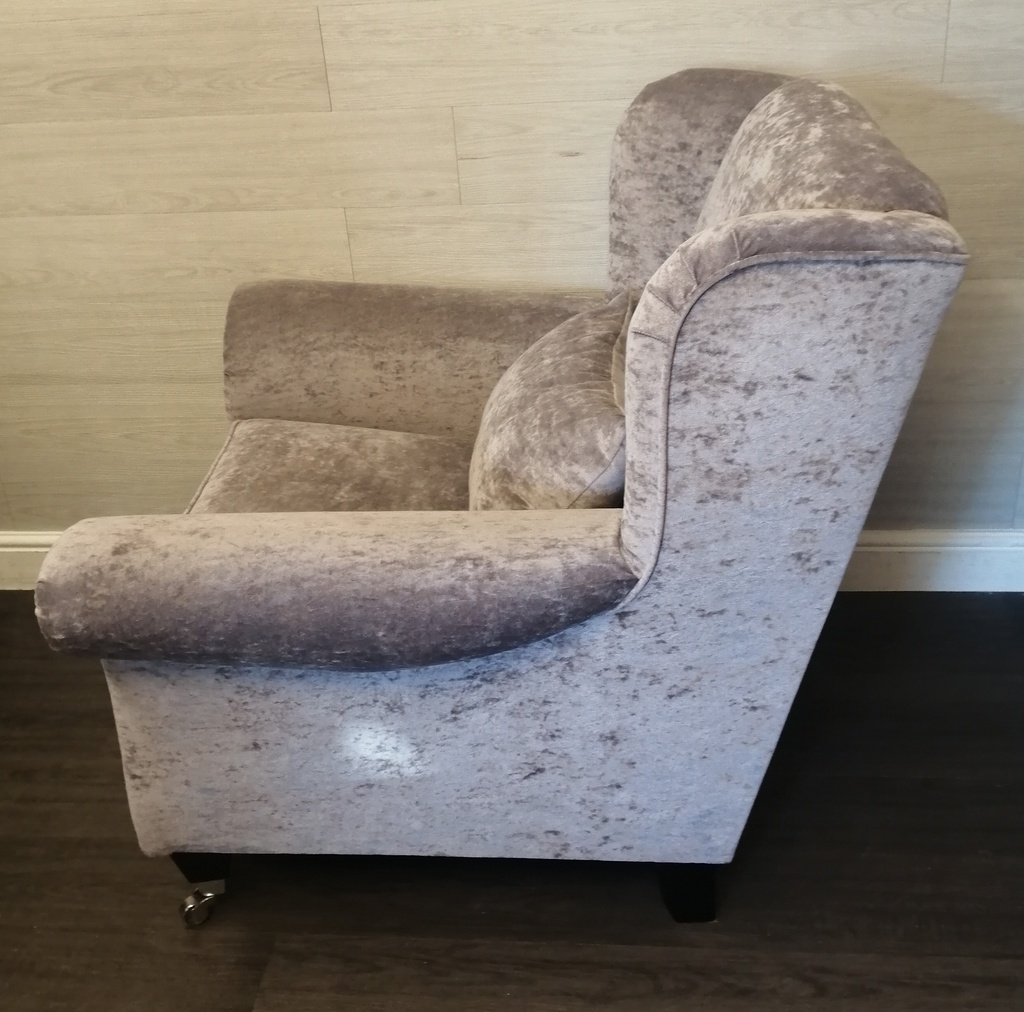 lovely grey  crush velvet armchair