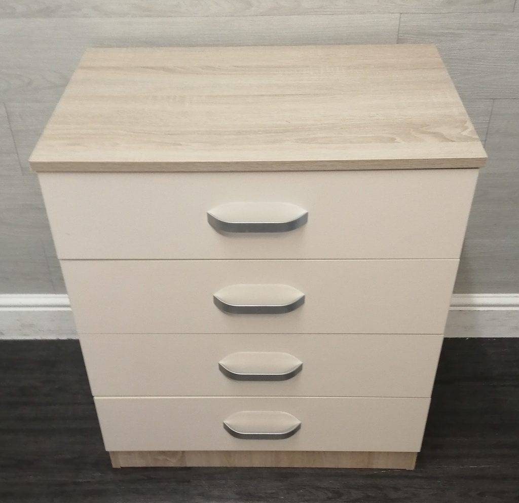 cream gloss 3 drawer chest