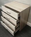 cream gloss 3 drawer chest