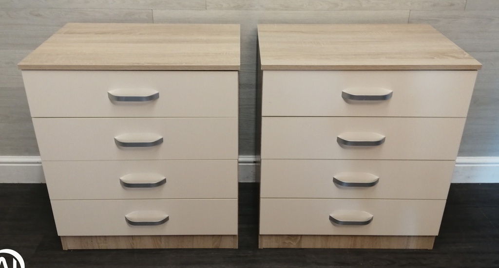 cream gloss 3 drawer chest