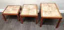 retro  teak nest of three tile top tables