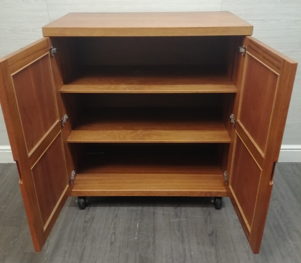 oak style cupboard unit on wheels