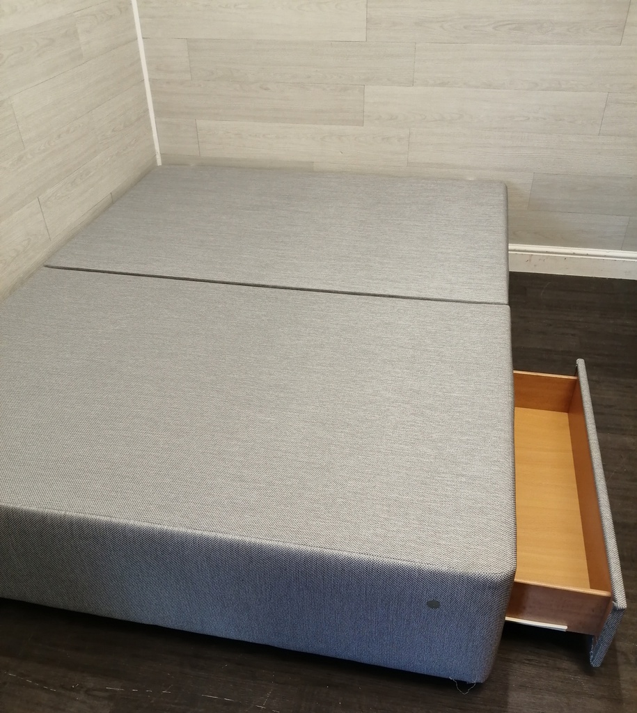 5ft grey divan base with two