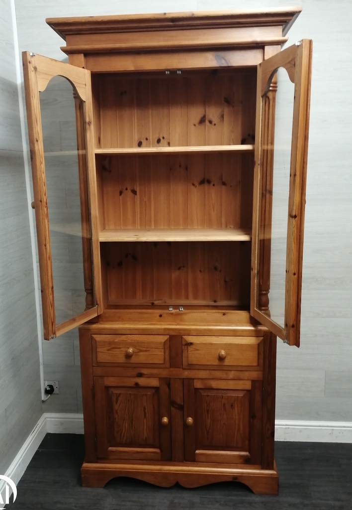 solid pine display dresser / bookcase unit