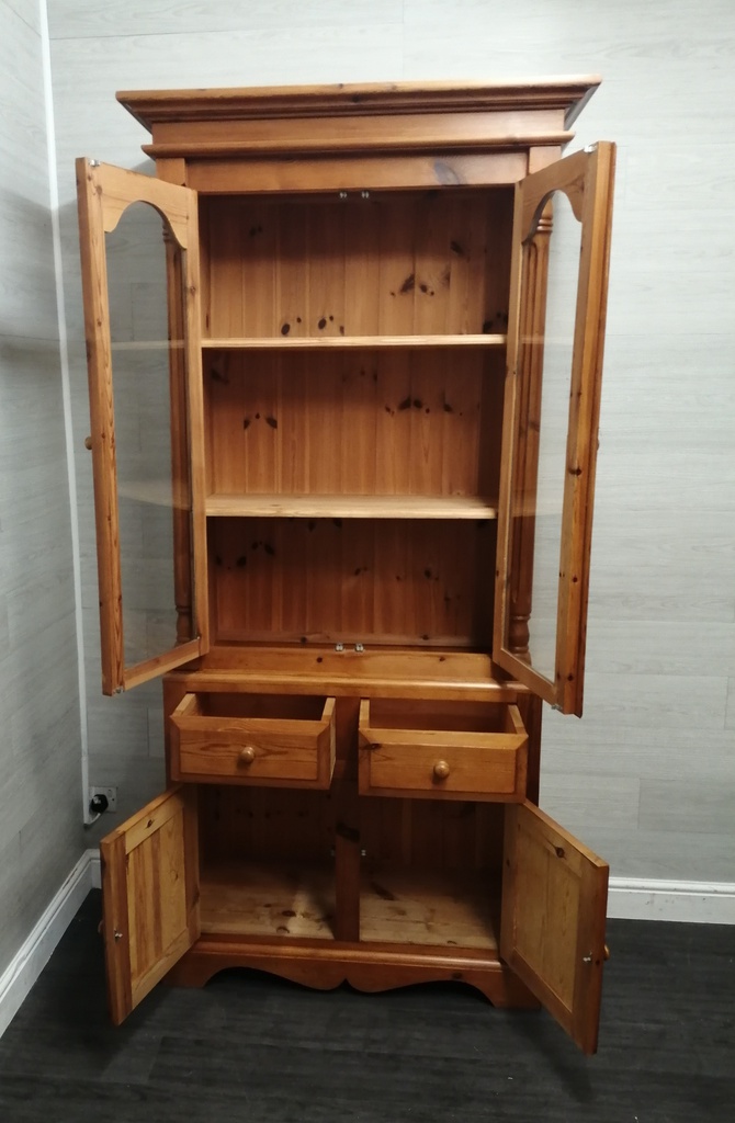 solid pine display dresser / bookcase unit