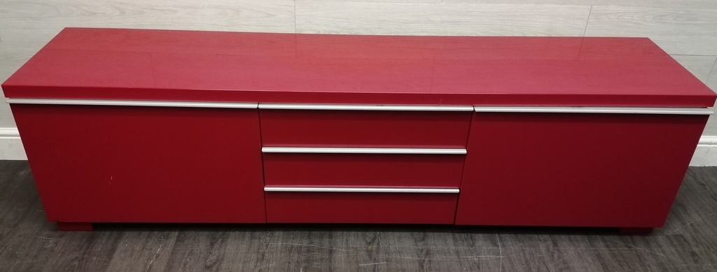 IKEA ‘BESTÅ BURS’ RED TV Bench AND WALL UNIT