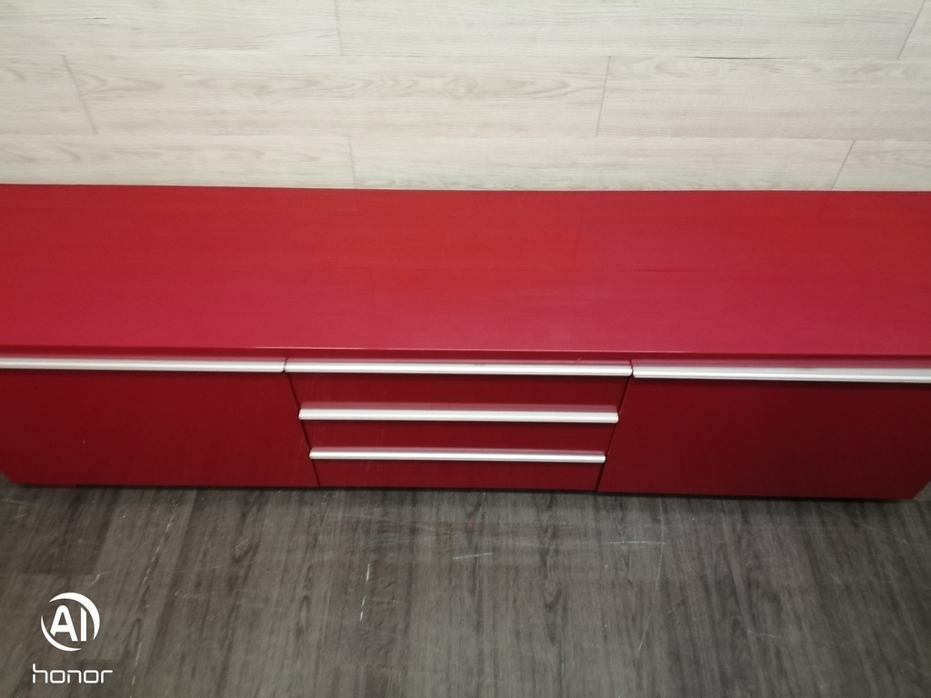 IKEA ‘BESTÅ BURS’ RED TV Bench AND WALL UNIT