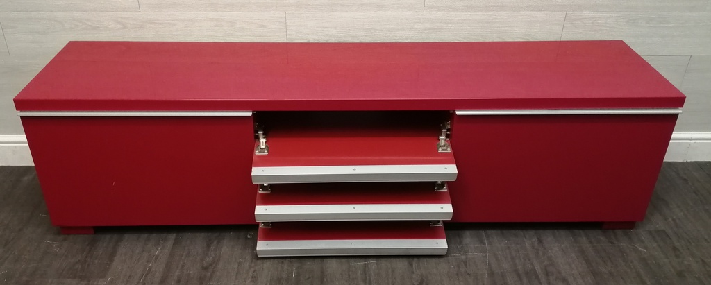 IKEA ‘BESTÅ BURS’ RED TV Bench AND WALL UNIT