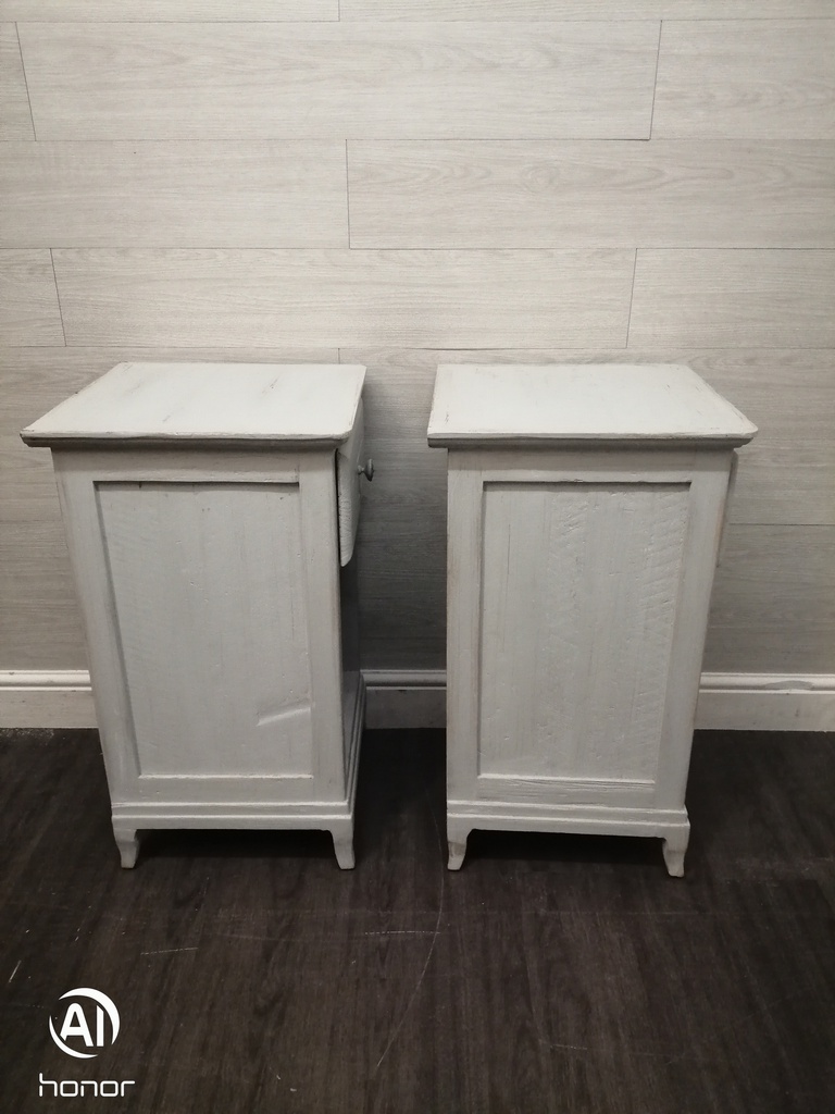 pair of shabby chic french style grey bedsides from loaf