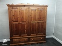 Solid Pine Four Door Wardrobe with drawers