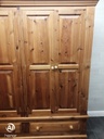 Solid Pine Four Door Wardrobe with drawers