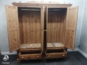 Solid Pine Four Door Wardrobe with drawers