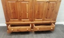 Solid Pine Four Door Wardrobe with drawers