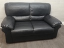 Black Faux Leather Two Seater Sofa