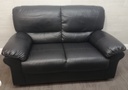 Black Faux Leather Two Seater Sofa