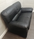 Black Faux Leather Two Seater Sofa