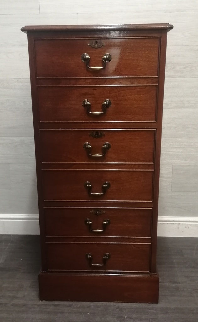 tall Repro Three Drawer Filing Cabinet