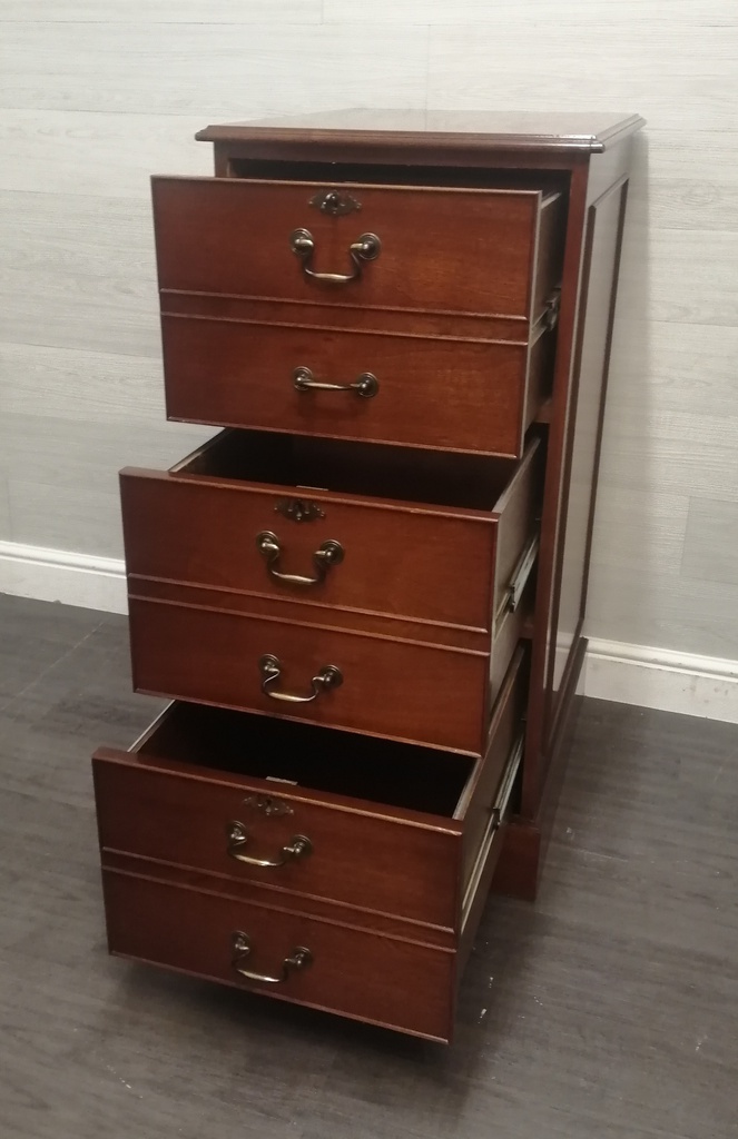 tall Repro Three Drawer Filing Cabinet