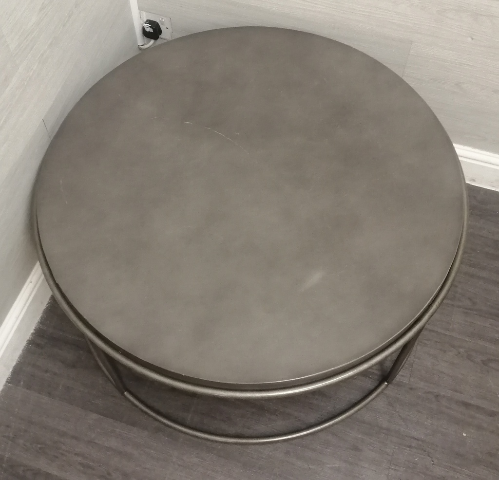 concrete Effect Round Coffee Table