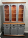 grey painted Pine Part Glazed Dresser