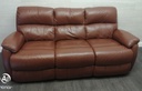 three seater leather  high back sofa