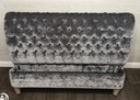 STUNNING GREYcrush velvet button back roll top 5ft BED FRAME