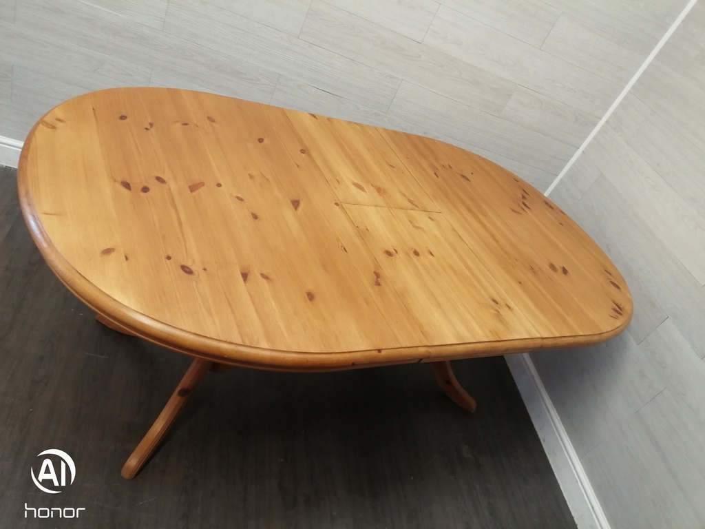 Oval Pine Extending Dining Table