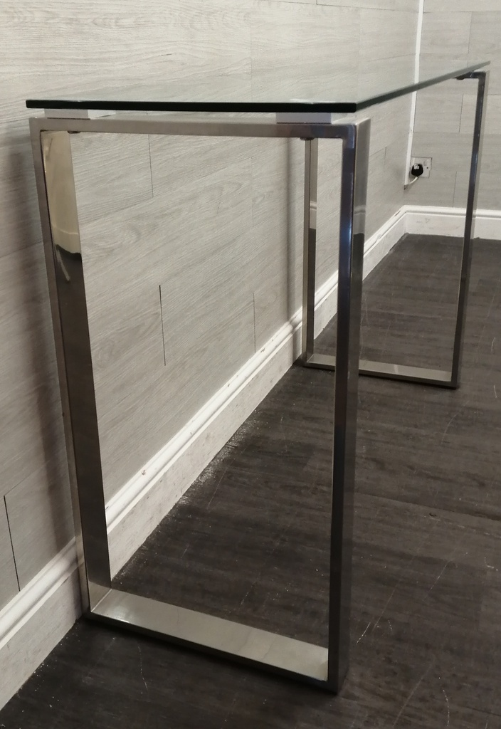 Chrome &amp; Glass Console Table