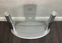 glass oval tv stand