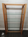 three Tier Glass &amp; oak Open Bookcase