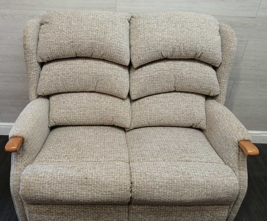 HIGH BACK TWO SEATER BEIGE TONED  SOFA