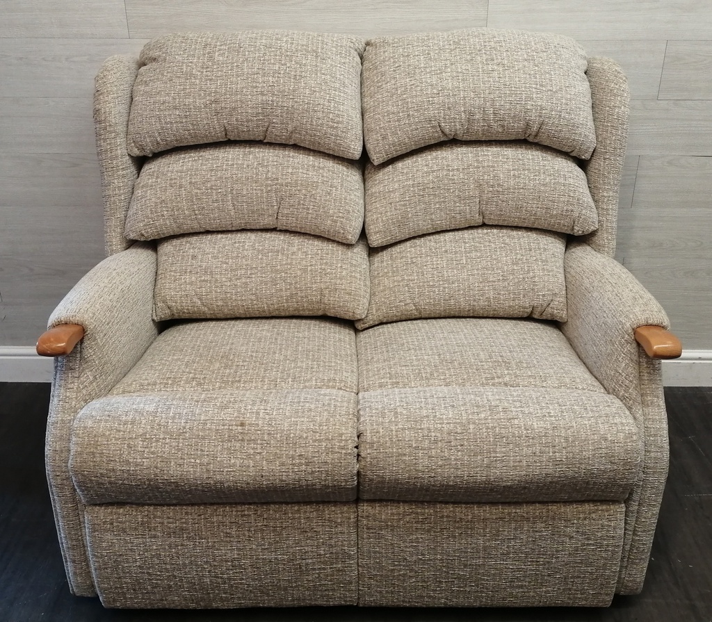 HIGH BACK TWO SEATER BEIGE TONED  SOFA