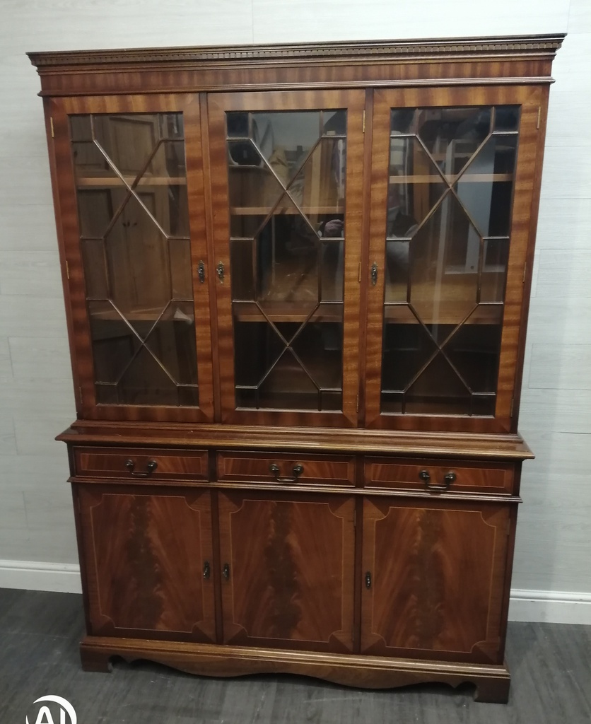 mahogany repro glazed display unit