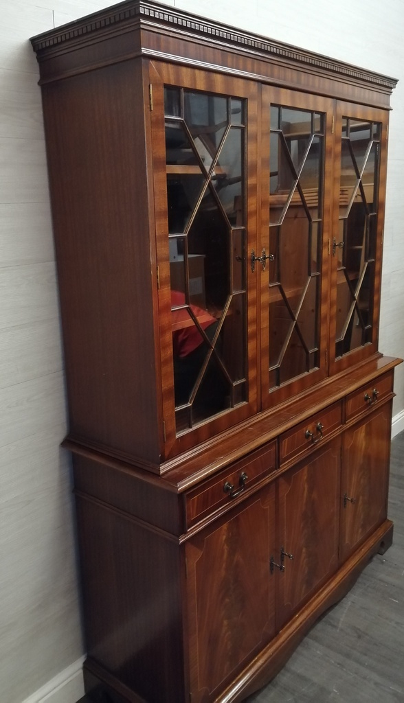 mahogany repro glazed display unit