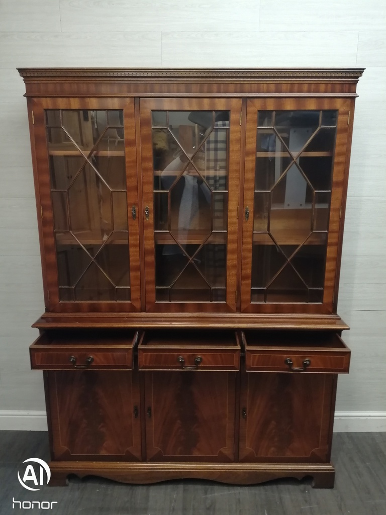 mahogany repro glazed display unit