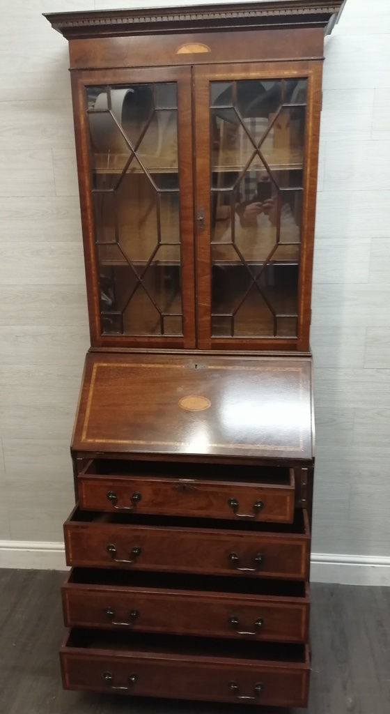 mahogany Repro Bookcase - Bureau