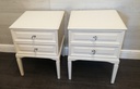 pair of two drawer cream bedsides