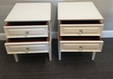 pair of two drawer cream bedsides