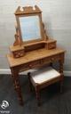 PINE DRESSING TABLE WITH MIRROR &amp; STOOL