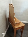 PINE DRESSING TABLE WITH MIRROR &amp; STOOL