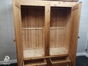 LARGE SOLID PINE DOUBLE WARDROBE WITH DRAWERS