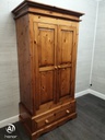 Quality solid pine double wardrobe with drawer