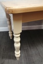 4ft Pine Dining Table with painted cream legs