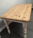 4ft Pine Dining Table with painted cream legs