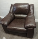 brown leather three peice suite