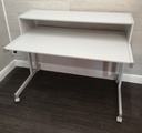 white office desk on wheels