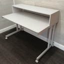 white office desk on wheels