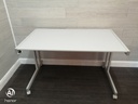 white office desk on wheels