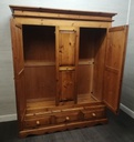 Quality triple size solid pine wardrobe  with drawers